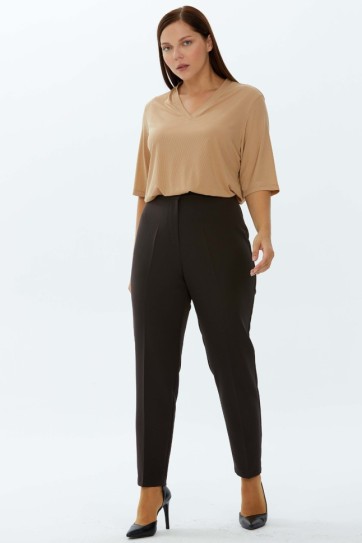 Büyük Beden Cepsiz Boru Paça Pantolon