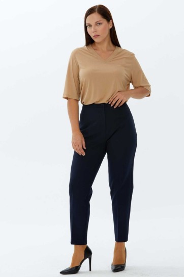 Büyük Beden Cepsiz Boru Paça Pantolon