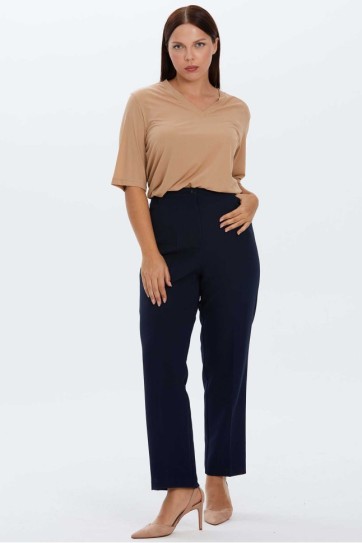 Büyük Beden İçi Lastikli Kare Cep Pantolon