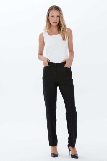 Kare Cep Boru Paça İçi Lastikli Pantolon