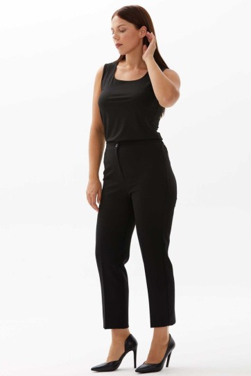 Büyük Beden Arkası Lastikli Süs Cep Pantolon