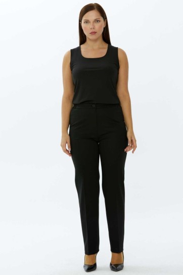 Büyük Beden Tam Lastikli Cepsiz Pantolon