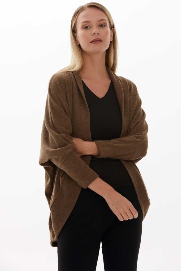 Yakası Katlamalı Triko Hırka