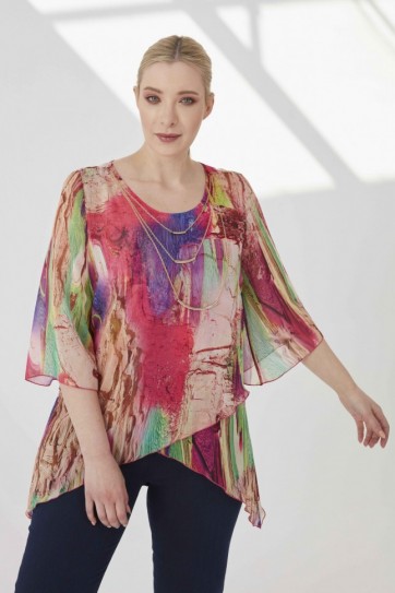 B.BD.ETEĞİ ASİM.RENKLİ EMP.BLUZ