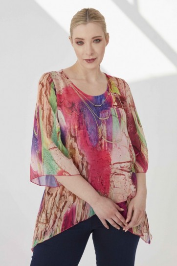 B.BD.ETEĞİ ASİM.RENKLİ EMP.BLUZ