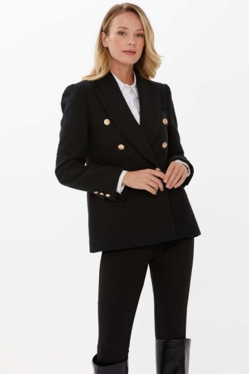 Kruvaze Çok Düğme Tüvit Ceket