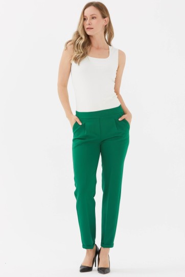 Arkası Lastikli Duble Paça Pantolon