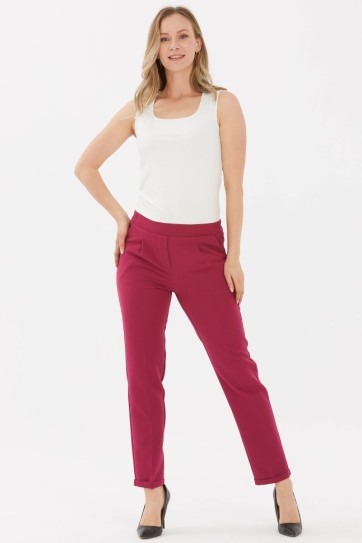 Arkası Lastikli Duble Paça Pantolon