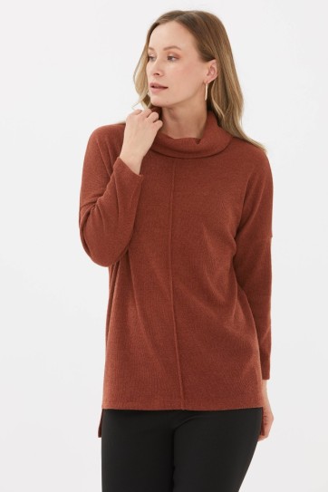 Degaje Yaka Önü Dikişli Triko Bluz