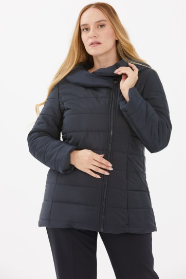 Büyük Beden Kruvaze Yandan Fermuarlı Anorak