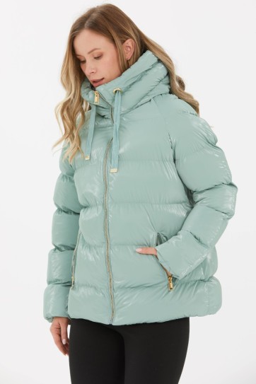 Grogrenli Kendinden Kapüşonlu Mont