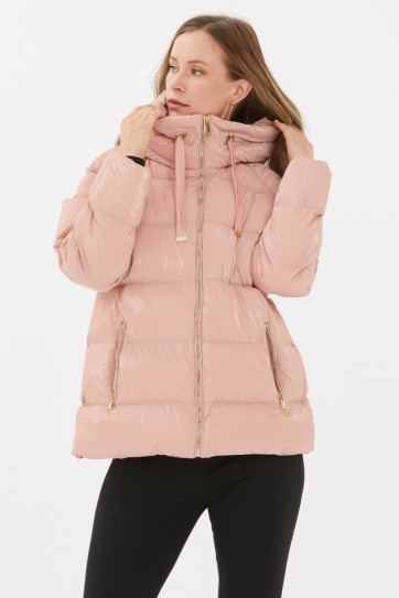 Grogrenli Kendinden Kapüşonlu Mont