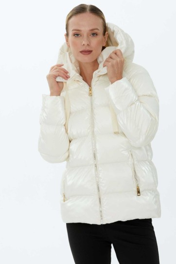 Grogrenli Kendinden Kapüşonlu Mont