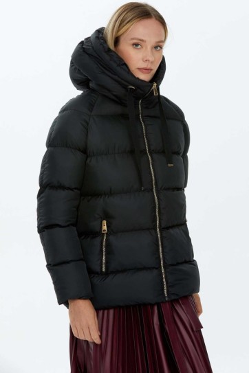 Kendinden Kapüşonlu Grogrenli Kısa Mont