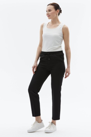 Beli Tam Lastikli Bağcıklı Pantolon