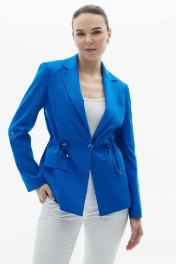 Beli Büzgülü Erkek Yaka Kolu Kıvırmalı Ceket