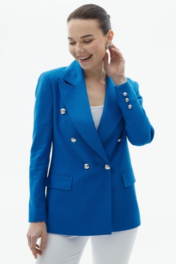 Kapak Cep Çok Düğmeli Ceket