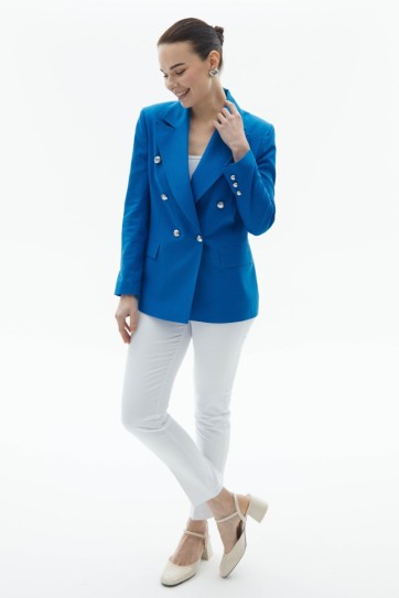 Kapak Cep Çok Düğmeli Ceket