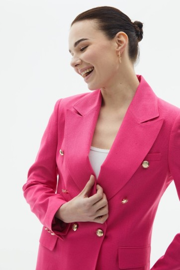 Kapak Cep Çok Düğmeli Ceket