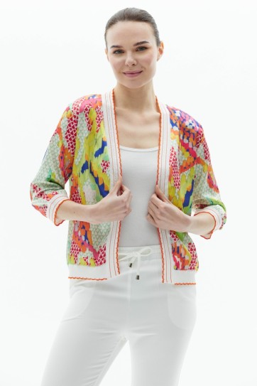 Kol Ucu Ribanalı Truvakar Kol Emprime Hırka