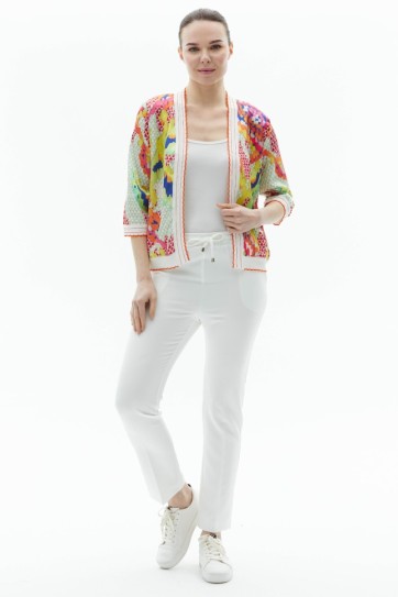 Kol Ucu Ribanalı Truvakar Kol Emprime Hırka