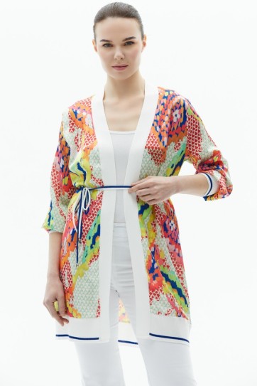 Kol Ucu ve Kenarı Ribana Kombinli Uzun Hırka