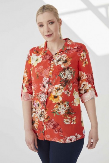 B.BD.ÖNDEN DÜĞ.ÇİÇEK DES.BLUZ