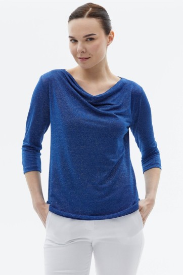 Degaje Yaka Truvakar Kol Simli Penye Bluz