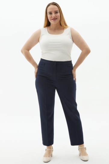 Büyük Beden İçi Lastikli Kare Cep Pantolon