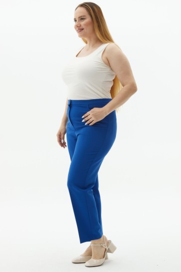 Büyük Beden İçi Lastikli Kare Cep Pantolon