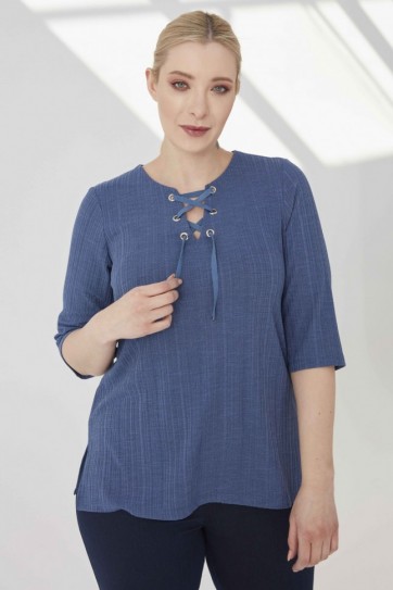 B.BD.YK.KUŞ GÖZÜ AKS.YANI YIRT.BLUZ