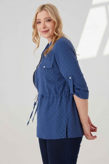 B.BD.BELİ BÜZG.ÖNÜ FERM.PUANTİYE BLUZ