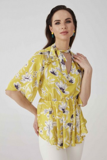 YK.BAĞ.OMZU FIRFIRLI EMP.BLUZ