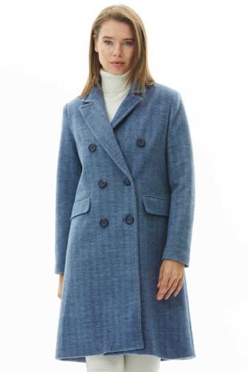 Erkek Yaka Kruvaze Kaban