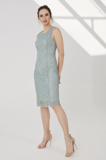 DANTELLİ PULLU KOLSUZ ELBİSE