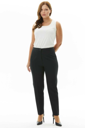 Büyük Beden Cepsiz Boru Paça Pantolon