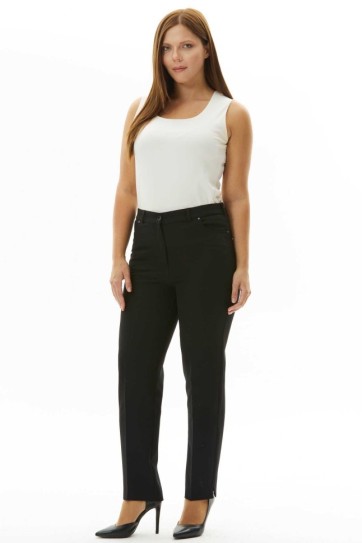 Büyük Beden Spor Cep Paçası Yırtmaçlı Pantolon