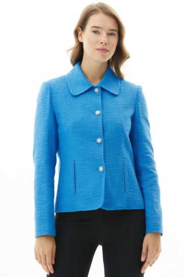 Bebe Yaka Dik Fleto Cep Ceket