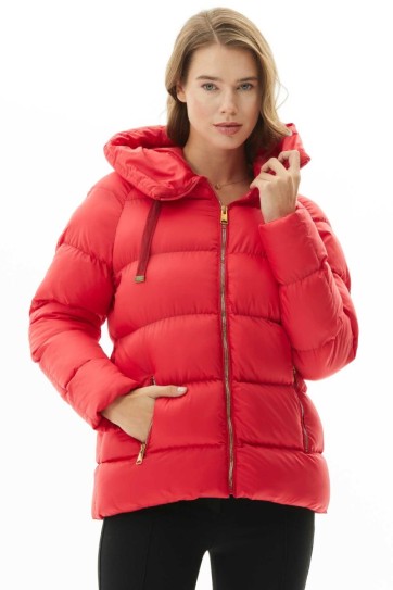 Kendinden Kapüşonlu Grogrenli Kısa Mont