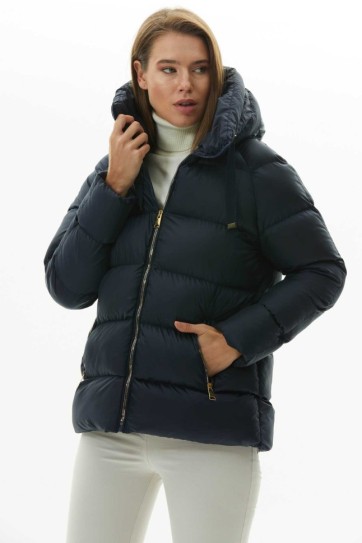 Kendinden Kapüşonlu Grogrenli Kısa Mont