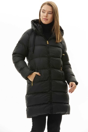 Kendinden Kapüşonlu Grogrenli Uzun Mont