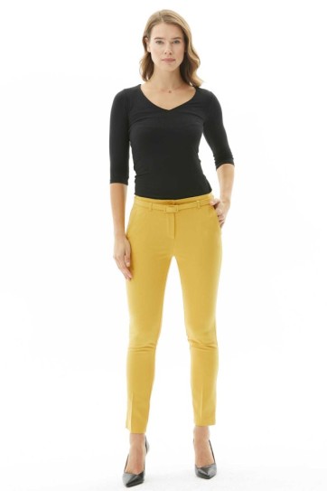 Beli Kemerli Dar Paça Pantolon