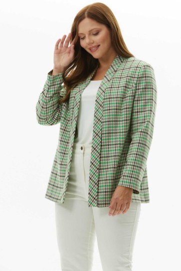 Büyük Beden Yakası Katlamalı Kazayağı Ceket