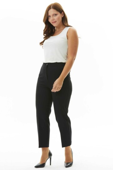 Büyük Beden Arkası Lastikli Süs Cep Pantolon