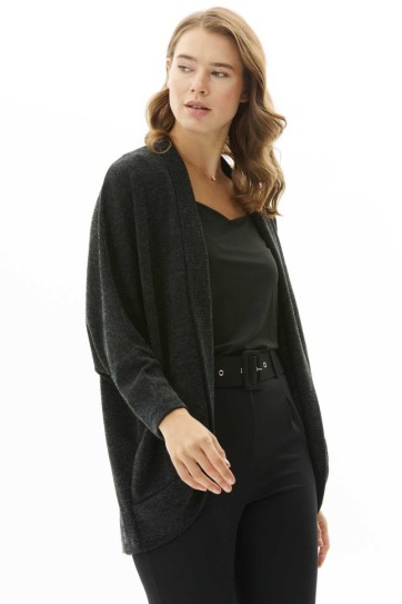 Yakası Katlamalı Triko Hırka