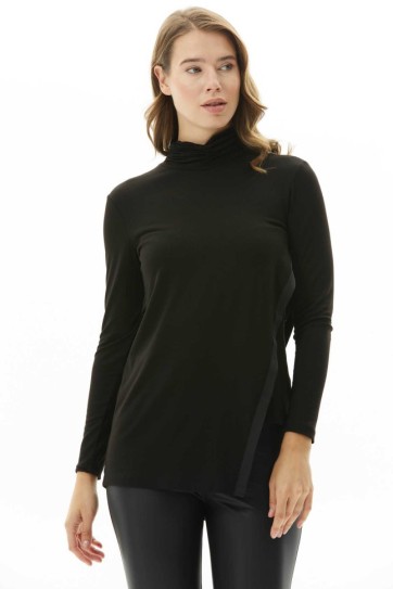 Balıkçı Yaka Asimetrik Penye Bluz