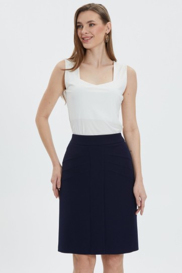 Önü Parçalı Dar Etek