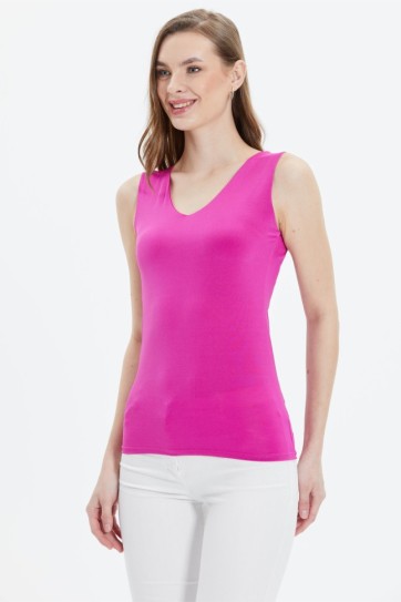 Kalp Yaka Kolsuz Parlak Penye Bluz