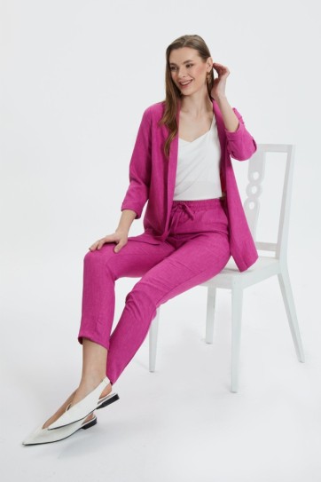 Beli Lastikli Bağlamalı Pantolon