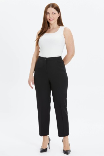 Büyük Beden Kare Cep İçi Gizli Lastikli Pantolon